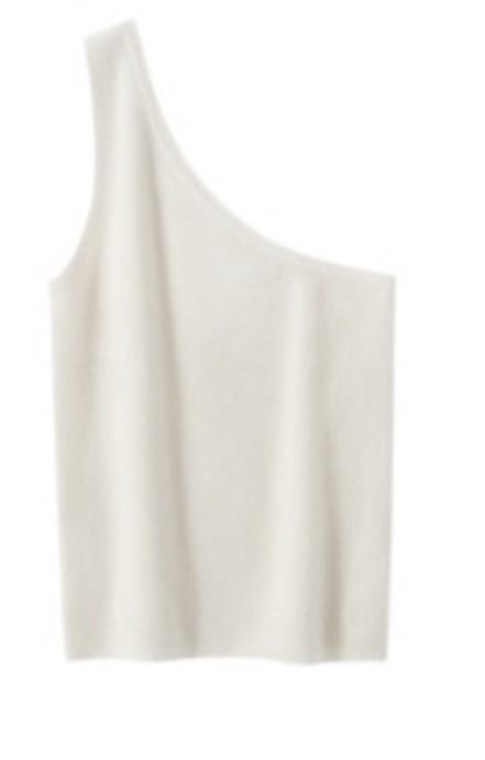 Anaphe Shirts & Tops Arc One Shoulder Cashmere Vest - White