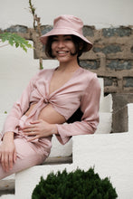 Load image into Gallery viewer, Anaphe Shirts &amp; Tops Barely Pink Silk Sun Hat
