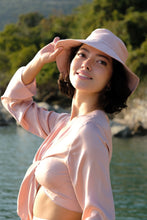 Load image into Gallery viewer, Anaphe Shirts &amp; Tops Barely Pink Silk Sun Hat
