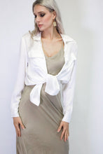 Load image into Gallery viewer, Anaphe  Shirts &amp; Tops Boyfriend Silk Utility Shirt White
