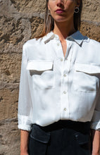 Load image into Gallery viewer, Anaphe  Shirts &amp; Tops Boyfriend Silk Utility Shirt White
