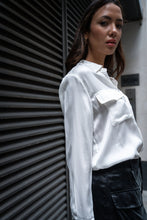 Load image into Gallery viewer, Anaphe  Shirts &amp; Tops Boyfriend Silk Utility Shirt White
