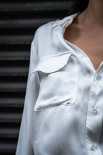 Load image into Gallery viewer, Anaphe  Shirts &amp; Tops Boyfriend Silk Utility Shirt White
