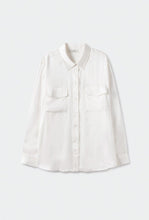 Load image into Gallery viewer, Anaphe  Shirts &amp; Tops Boyfriend Silk Utility Shirt White
