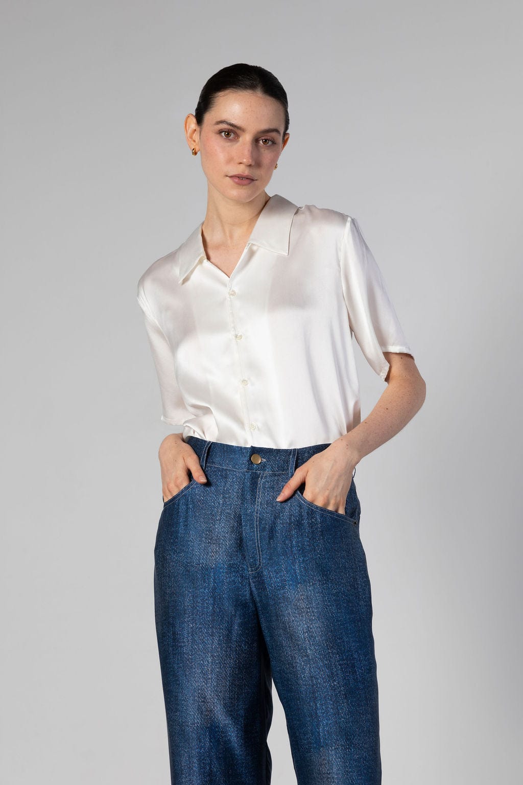 Anaphe Shirts & Tops Camden Shirt Short Sleeve - Sandwashed Silk