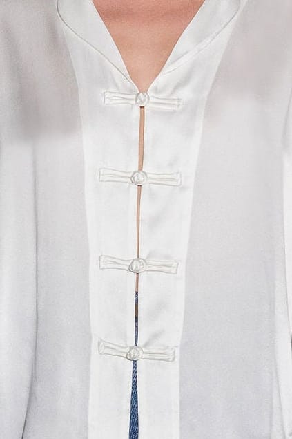 Anaphe Shirts & Tops Chinois Shirt Jacket Silk - White
