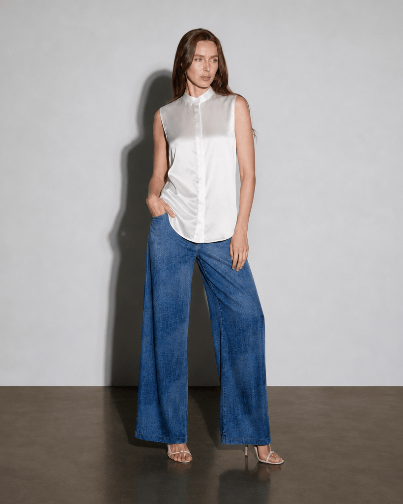 Anaphe Shirts & Tops Chinois Sleeveless Silk Shirt - White
