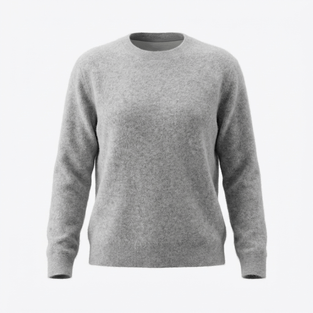 Anaphe Shirts & Tops Grey Marl / XS/S Luxury Brushed Cashmere Crew Neck Sweater