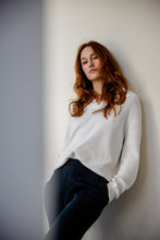 Load image into Gallery viewer, Anaphe Shirts &amp; Tops Medium Knit Pullover (55% Silk 45% Organic Cotton) White

