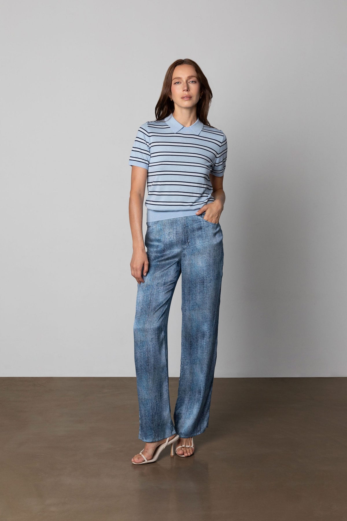 Anaphe Shirts & Tops Polo Stripes Jersey - Blue Stripes