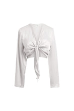 Load image into Gallery viewer, Anaphe Shirts &amp; Tops Silk Crop Multi Way Tie Top Sand
