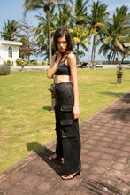 Load image into Gallery viewer, Anaphe Shirts &amp; Tops Silk Zip Crop Multi Way Top Classic Black

