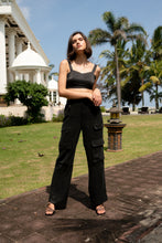 Load image into Gallery viewer, Anaphe Shirts &amp; Tops Silk Zip Crop Multi Way Top Classic Black
