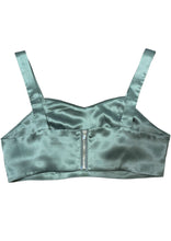 Load image into Gallery viewer, Anaphe Shirts &amp; Tops Silk Zip Crop Multi Way Top Forest Green
