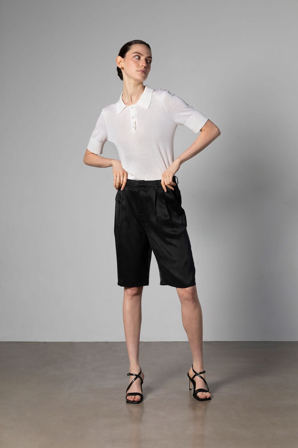 Anaphe Shirts & Tops White / L Club Polo Silk Jersey Top