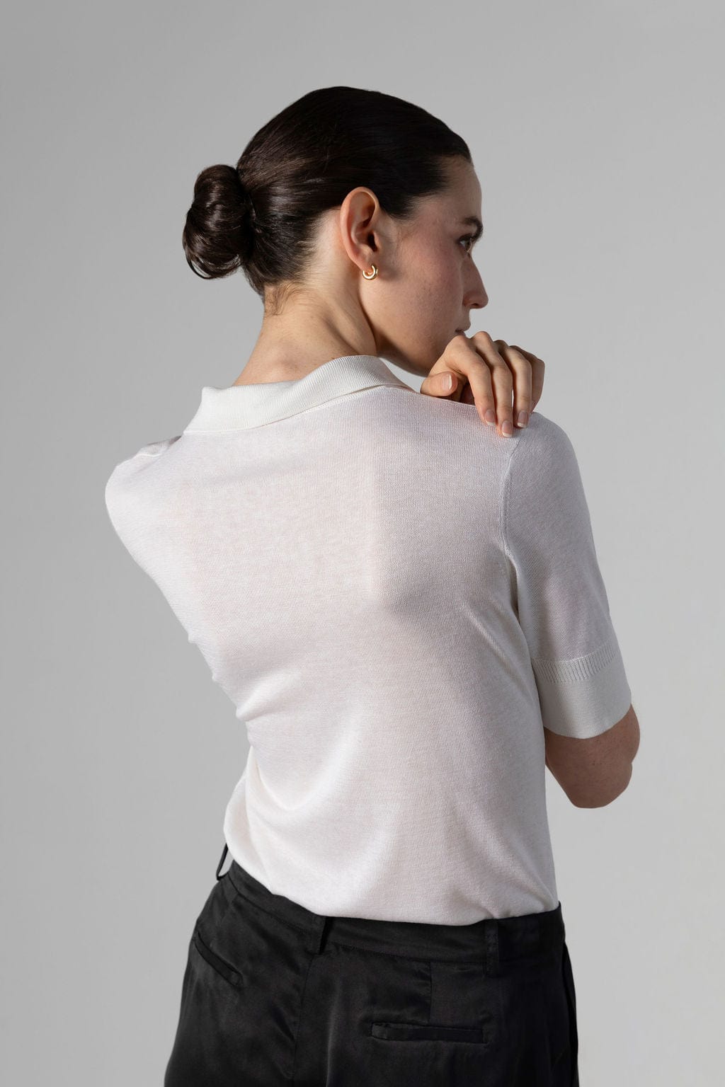 Anaphe Shirts & Tops White / XS Club Polo Silk Jersey Top