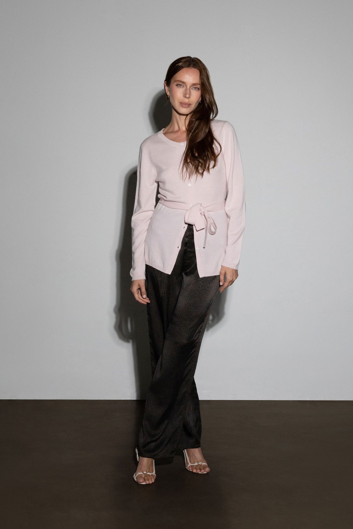 Anaphe Shirts & Tops Wrap Tie Cashmere Knit Cardigan - Blush