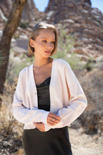 Load image into Gallery viewer, Anaphe Shirts &amp; Tops XXS/XS Fine Knit Silk Cotton Cropped Cardigan - Nude Peach
