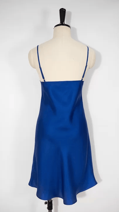 Anaphe Skirts Mini Slip Dress Twill Silk - Luminous Blue