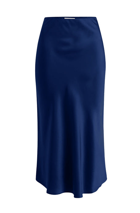 Anaphe Skirts XS Effortless Silk Skirt Navy Twilight