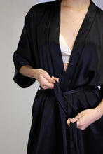 Load image into Gallery viewer, Anaphe  Sleepwear &amp; Loungewear Silk Yukata Robe by Anaphe Classic Black
