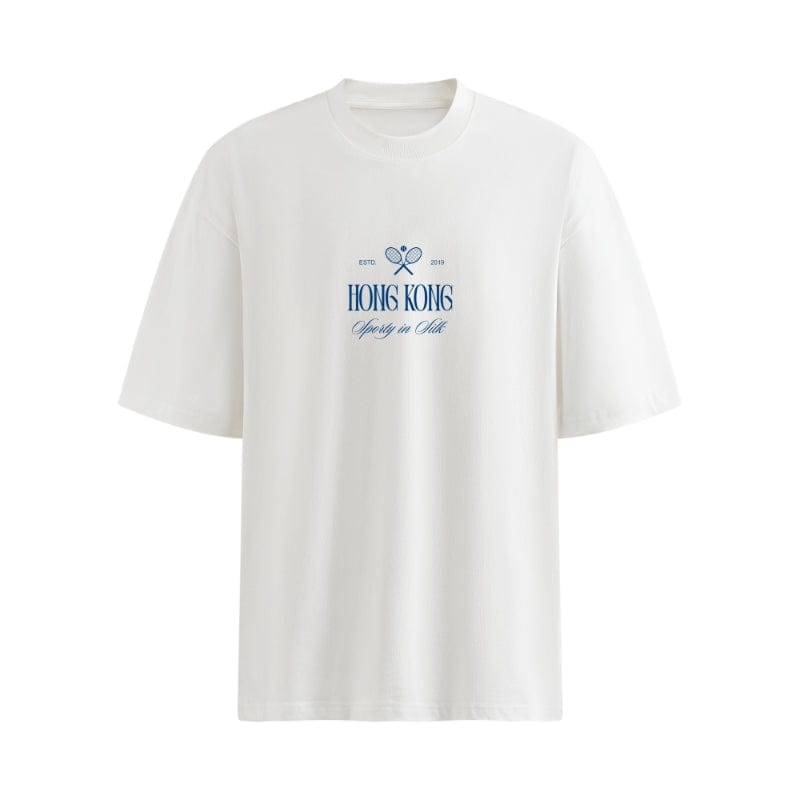 Anaphe White / XS/S (UK6-8) Sporty In Silk Hong Kong - Organic Cotton Tshirt